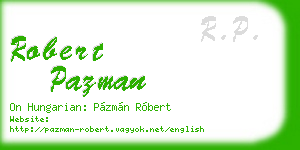 robert pazman business card