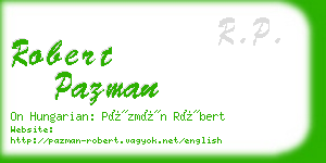 robert pazman business card